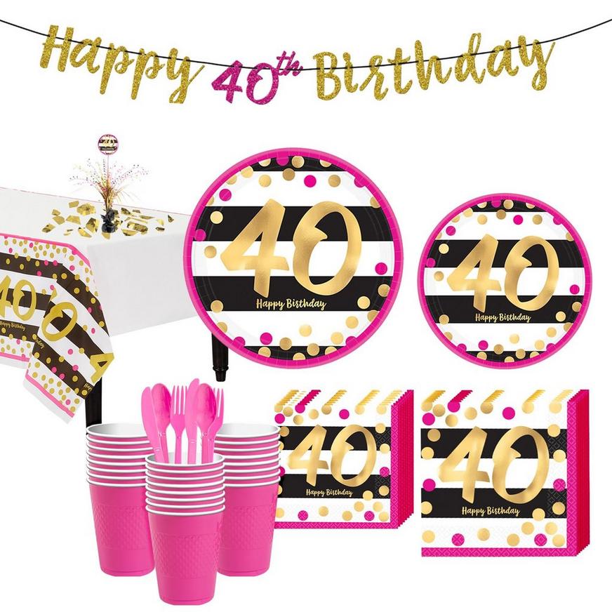 Pink & Gold 40th Birthday Party Kit